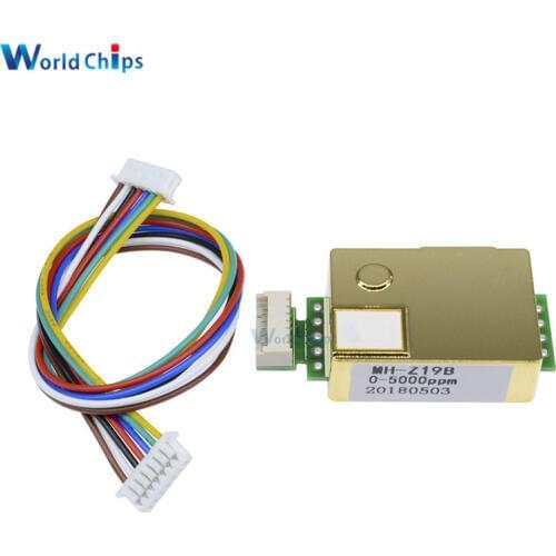 1pcs MH-Z19 NDIR CO2 Sensor Module infrared co2 sensor 0-5000ppm for CO2 Monitor Carbon Dioxide Sensor MH-Z19B With Lines