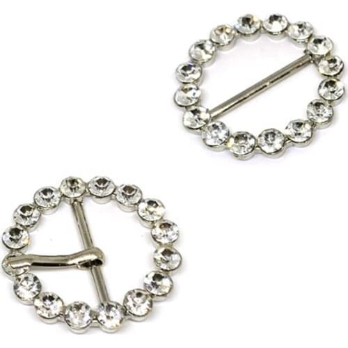 1pcs Metal Round Adjustable Buckle Rhinestone Pin Clasp for Leather Craft Bag Strap Belt Handle Shoulder Garments Accessories