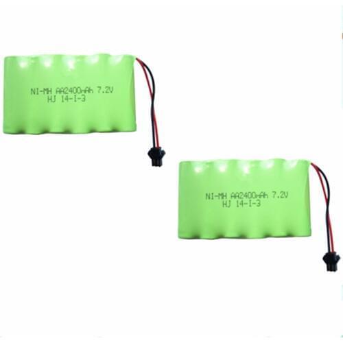 2pack 2400mah 7.2v rechargeable pack battery nimh 7.2v / aa nimh battery ni-mh 7.2v for Remote control electric toy tool boat
