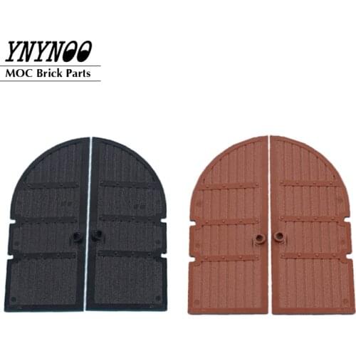 2PCS Windows and Doors Series Parts Door 1x4x8 Curved Top with 1/4 Circle Top Frames Windows Walls 6105 MOC Building Block Toys