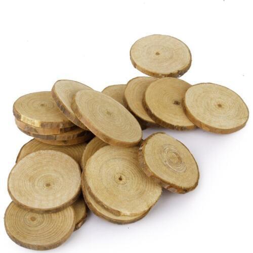 20pcs 4-5CM Wood Log Slices Discs for DIY Crafts Wedding Centerpieces Christmas Gift Box Candy Boxes Decoration Craft Supplies