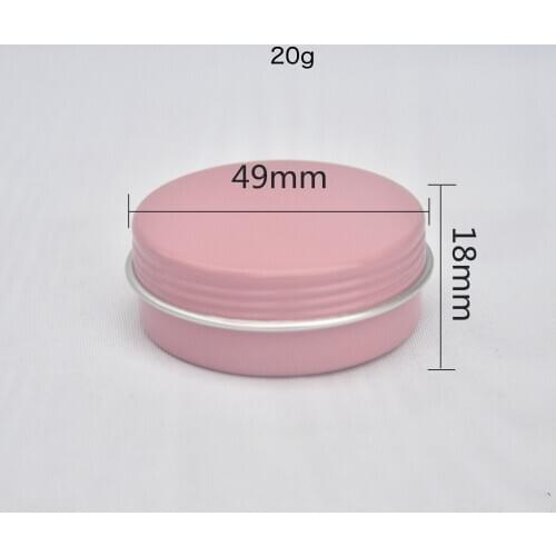 20g Pink Aluminum Cream Jar Box Metal Candy Pot Nail Art Makeup Face Care Mask Empty Cosmetic Containers for Travelling 50pcs