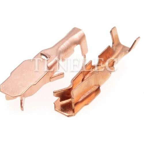 50pcs DJD028-2 Automotive Connector Terminal Lamp Holder Terminal Auto Wiring Harness Connector Brass Copper Splice