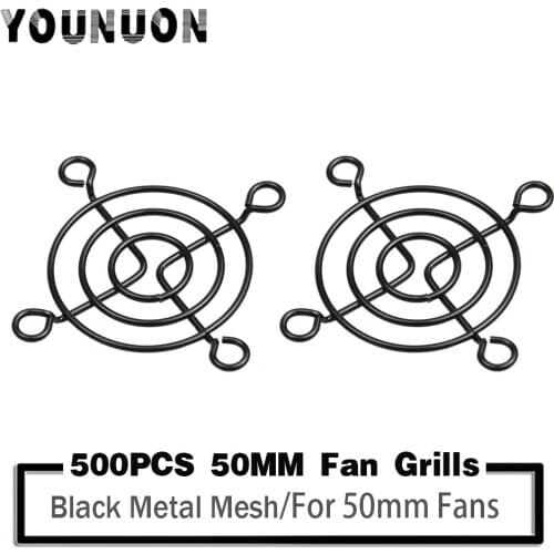 500 Pieces 50mm 5cm Black Tone Metal Grill Protector 50mm CPU Fan Finger Guards 50x50mm Fan Grills for DC Fans