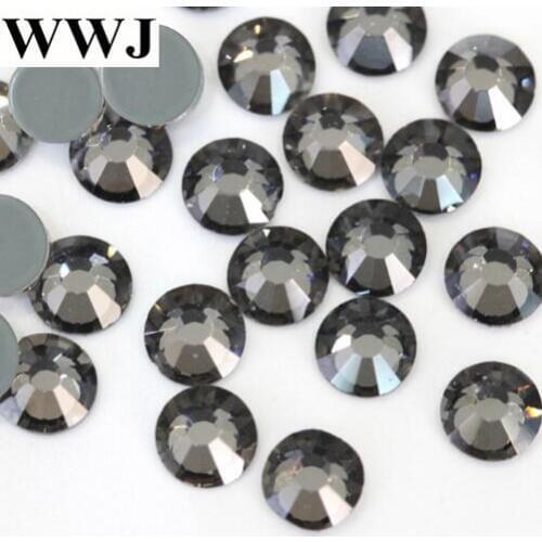 AAAAA Top Quality Super Bling SS4~SS30 Clear Grey Color Hot Fix Stone Beads Flatback Iron On Hotfix Strass Rhinestone