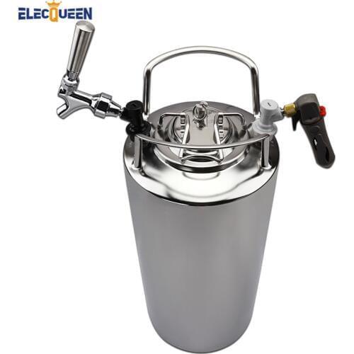 5 Gallon 19L Cornelius Style Draft Beer Keg Stainless Steel Beer Faucet Taps & CO2 Keg Charger Kit ,Large Capacity Corny Kegs