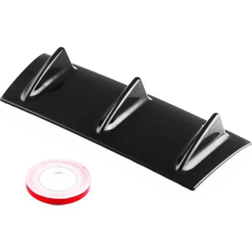 Black Rear Bumper Lip Diffuser 3 Fin Gloss ABS Car-Styling Universal