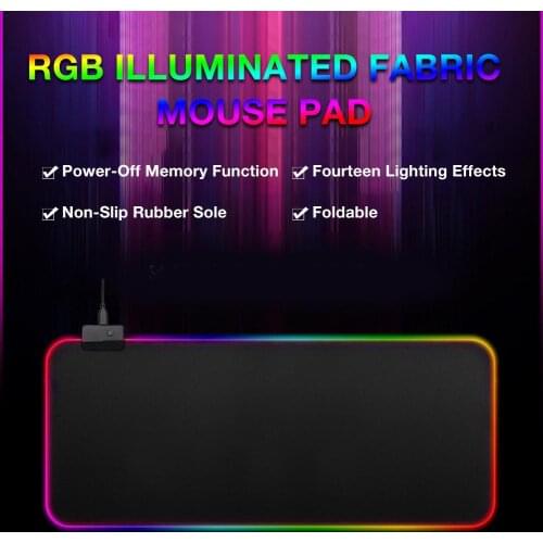 Colorful Gaming Mouse Pad Computer RGB Large Mouse Pad With Backlight Mat for Laptop PC Mausepad