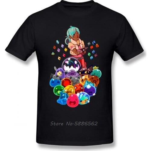 Slime Rancher T Shirt Pile O Slimes T-Shirt Streetwear Short Sleeve Tee Shirt Men Cotton Graphic Awesome Tshirt