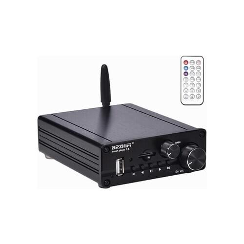 HIFI TPA3116 High Power 2.1 Channel 2 Digital Mini Size Power Amplifier 50W Bluetooth 5.0U Disk TF Playback Remote Control