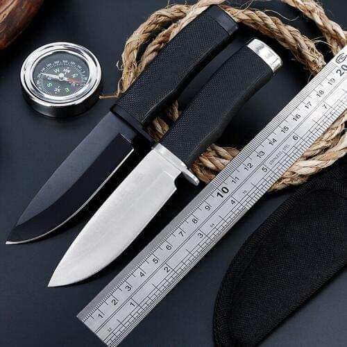 Hot selling 56HRC 420 blade fixed blade knife Outdoor Survival Knives Camping Hunting Knife Tools & Nylon Sheath Silver/Black