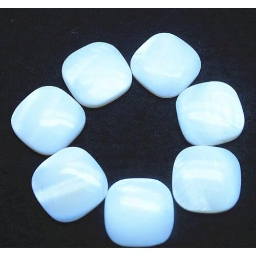 30pcs white shell cabochons square shape no hole size 18x18mm for diy jewelry makings or as craft mosaic mother of pearl beads