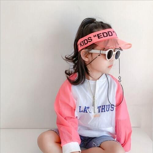 Kids Summer Sun Visor Hat Toddler Children Boy Girl Hip Hop Cute Candy Colors Letters Peaked Cap Baby Accessories Beach Fashion