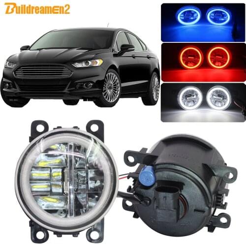 Buildreamen2 Car Styling 4000LM Fog Light Kit LED Angel Eye DRL Daytime Running Light H11 12V For Ford Mondeo Fusion 2013-2016