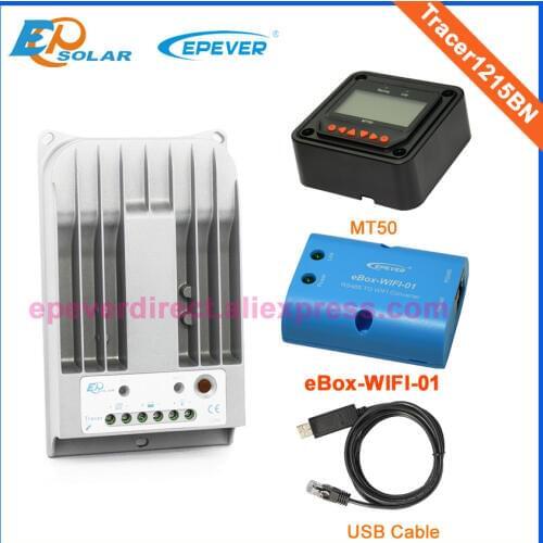10A Tracer1215BN mppt controller wifi function Max Pv Input 150v with USB and MT50 remote meter