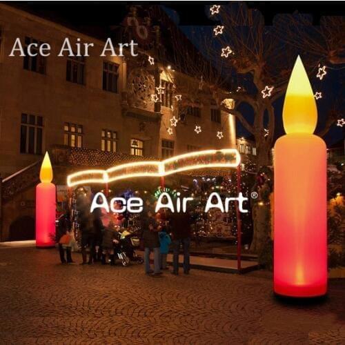 Beautiful giant inflatable candle,starcone,lighting sculpture with changing color led light for festiv themes