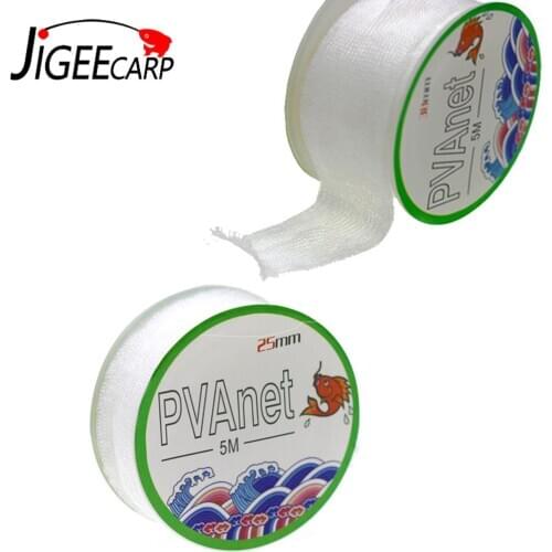 JIGEECARP 5m Carp Fishing PVA Mesh PVA Fishing Network Bag Boillie Rigging Hook Water Dissolving Feeder Bags Fishing PVA Net