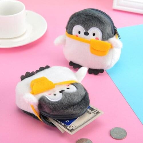 Lovely Penguin Plush Coin Purses Womens Wallet Pouch Money Bags Girls Cartoon Animal Wallet Purse Coin Holder Adult Kids Gift