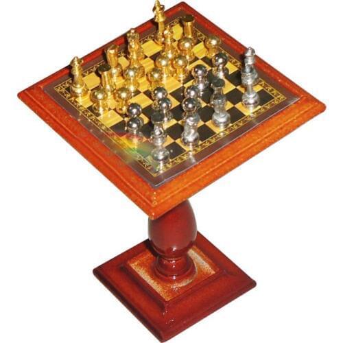1:12 Scale Dollhouse Miniature Vintage Simulation Mini Chess Foot Model Decor
