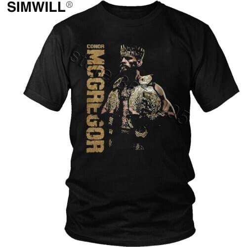 Cool Awesome T Shirt Conor Mcgregor Tshirt Men Short Sleeves Cotton MMA Fight King T-shirt Summer Tee Tops Big Size Clothing