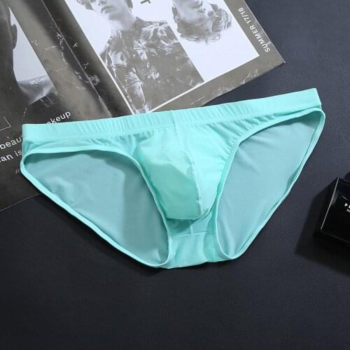 Mens Underwear Briefs Sexy Panties male Mens Bikini Super Soft Brief Ice Silk Penis Pouch Mens Sexy Underwear Jockstrap Panties