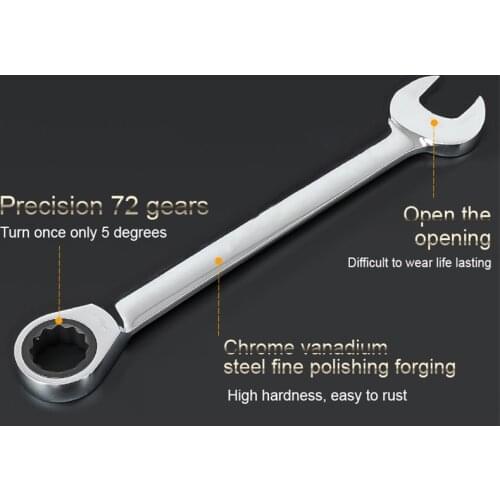 8mm Open End Torque Ratchet Spanner Combination Wrench Tool Set Flexible Gear Ratchet Wrench Keys Geared Spanner Set Repair Tool