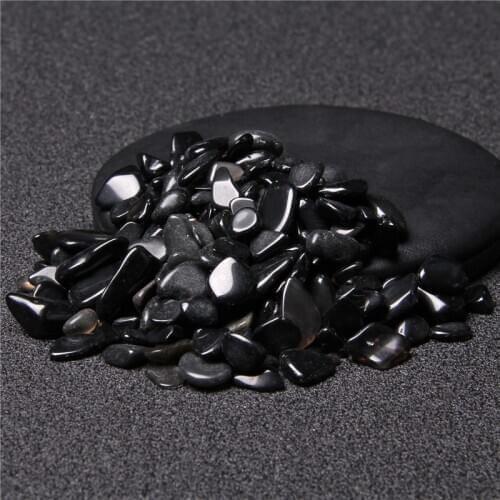 Natural Stone Mineral Obsidian Tumbled Stone Undrilled Irregular Chip Gravel Stone DIY Material Aquarium Home Decoration Crafts