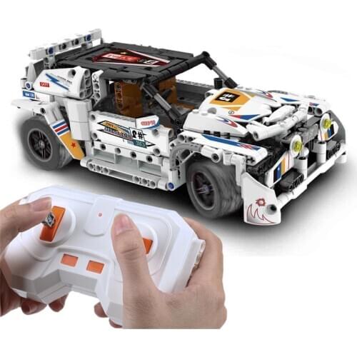 New Bricks Toys Technic RC Car Series 2.4G White Rally Car Sport Car Remote Control Offroad Car Building Blocks MOC