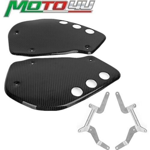 New Carbon Fiber Cafe Racer Side Panels Cover Motorcycle Number Plates Gloss With Bracket For BMW R NINE T RNINE T R 9T
