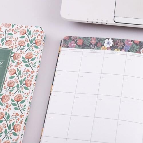 New Product Kawaii PU Leather Floral Schedule Planner Diary Plan Notebook Notebook School Office Supplies Stationery блокнот