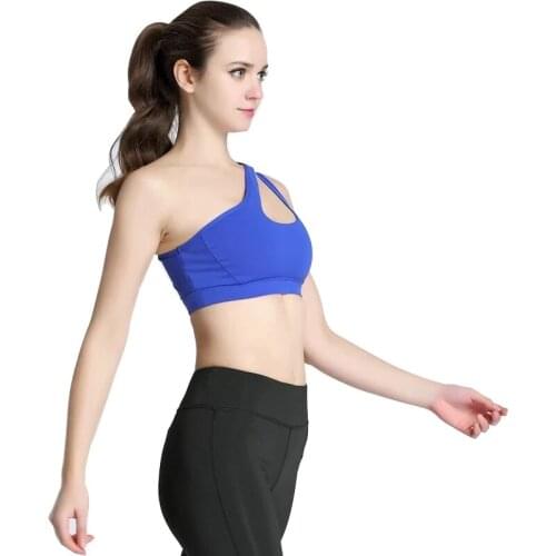 The New Non-Steel Sloping Shoulder Water Drop Hollow Sports Bra Beauty Back Sweat-Absorbent Breathable Underwear Womens Clothin