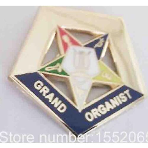 Wholesale Custom Masonic Lapel Badge 1" GRAND ORGANIST Lapel Pin