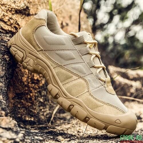 Outdoor Men Hiking Shoes Waterproof Breathable Tactical Combat Army Boots Desert Training Sneakers Anti-Slip Trekking Shoes