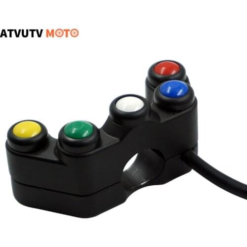 5 Botton Motorcycle Switch Motorbike Handlebar Switches Headlight Indicator Horn Aluminum For Universal Scooter ATV DIY