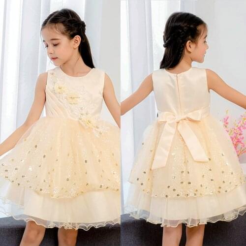 Flower girl dress for Girls tutu dress Kids Clothing Elegent pearl pearl summer Girls Dresses for Children Party girls Custumes
