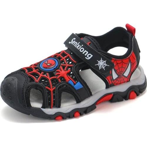 2021 summer new children sandals baby toddler shoes spiderman beach shoes soft bottom non-slip boys sports sandals leisure shoes