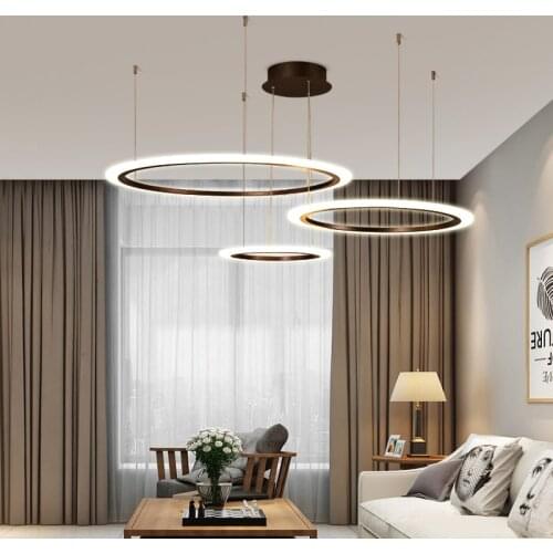 Modern Circles Metal Acrylic LED Pendant Light Living Room Bedroom Chandelier Decor Lighting Fixture LED Suspension Lamps PA0684
