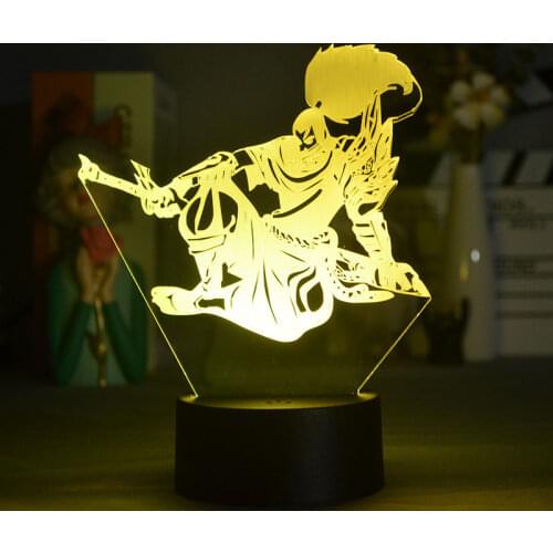 Anime 3D Night Light Plug In Acrylic LED Desk Lamp League of Legends Nightlight Room Decoration Teenager Gift Bluetooth Speaker