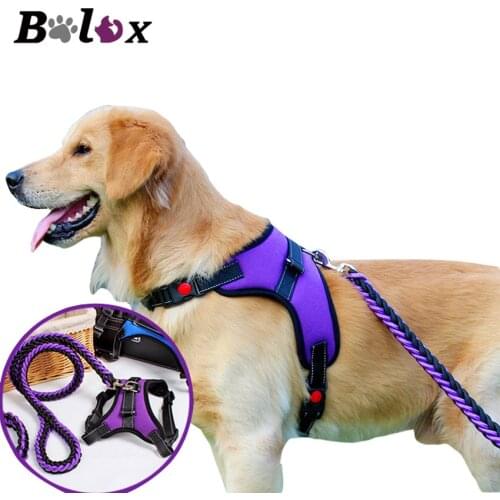 Reflective Dog Harness Leash Set Pet dog Lead adjustable Vest Harnesses For Small Meduim Large Dogs Training Walking Perfect