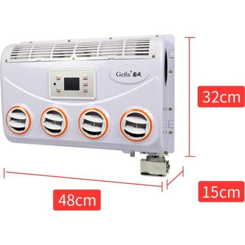Universal A/C Air Conditioner Evaporator assembly with Remote Control for Heavy Duty Truck Bus Van Excavator Tractor 12V/24V