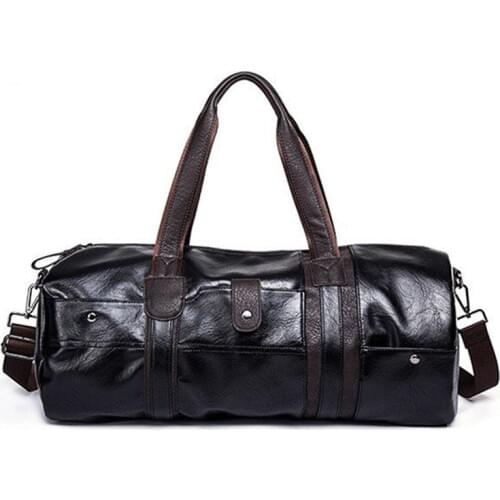 Large Capacity Soft Leather Travel Bag For Men Waterproof Training Duffle Bags Outdoor Sport Fitness Luggage Bag Man Suitcase