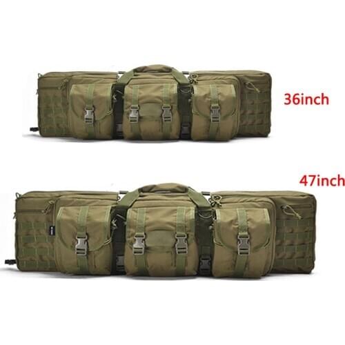 Military 36 47 Inch Double Rifle Bag Molle Magazine Pouches Shoulder Backpack Case Gun Carry Protection Pack Hunting Bag