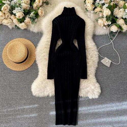 Модные вязаные платья VOFALXGH China At AliExpress