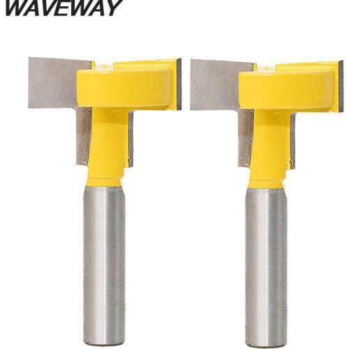 WAVEWAY 8mm Shake T-Slot & T-Track Slotting Bit Milling Trimmer Woodworking Cutter Tool Straight Edge Blade Router Bit For Wood
