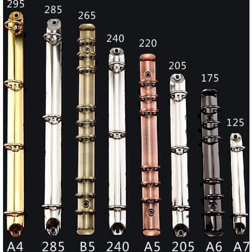 Stainless Steel Binder Clip Loose-leaf Colorful Metal Spiral Binder Clip Diary Clips Binding Ring Iron A6 A5 B5 A4 File Folder