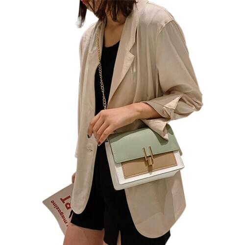 Women Stylish Shoulder Bag Fashion Leather Crossbody Bag Evening Clutch Purse with Metal Chain