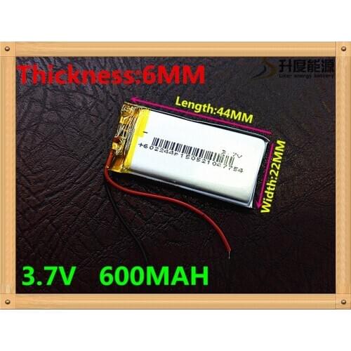 1PCS 602244 3.7V 600mah Lithium polymer Battery With Protection Board For MP3 MP4 MP5 GPS Glass Digital Product Free Shipping