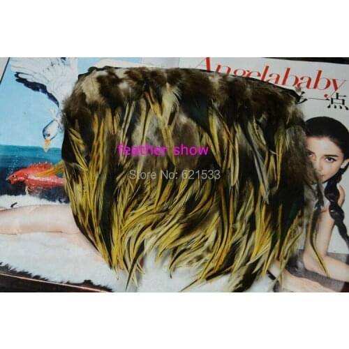 10Meters/lot!12cm height Genuine Rooster Feather Fringe feather trim,Nature Colour