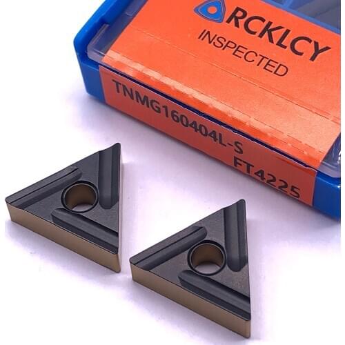 10pcs RCKLCY Carbide Inserts TNMG160404 L-S FT4225 Turning Tool Indexable lathe Inserts CNC Insert Internal Turning Insetrs