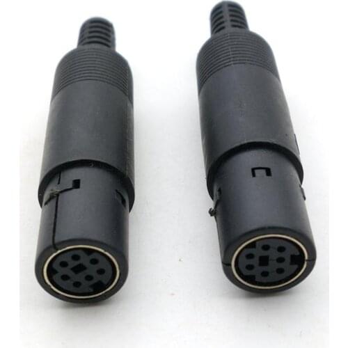 100PCS mini 7pin Female Mini DIN Connector With Plastic Handle Soldering DIY